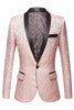 Load image into Gallery viewer, Pink Shawl Lapel Jacquard Men&#39;s Blazer