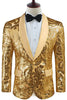 Load image into Gallery viewer, Golden Shawl Lapel Sequins Men&#39;s Blazer