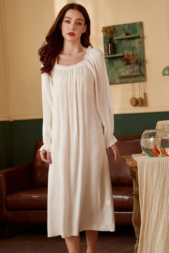 Ivory Long Bridal Robe with Sleeves