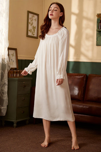 Ivory Long Bridal Robe with Sleeves