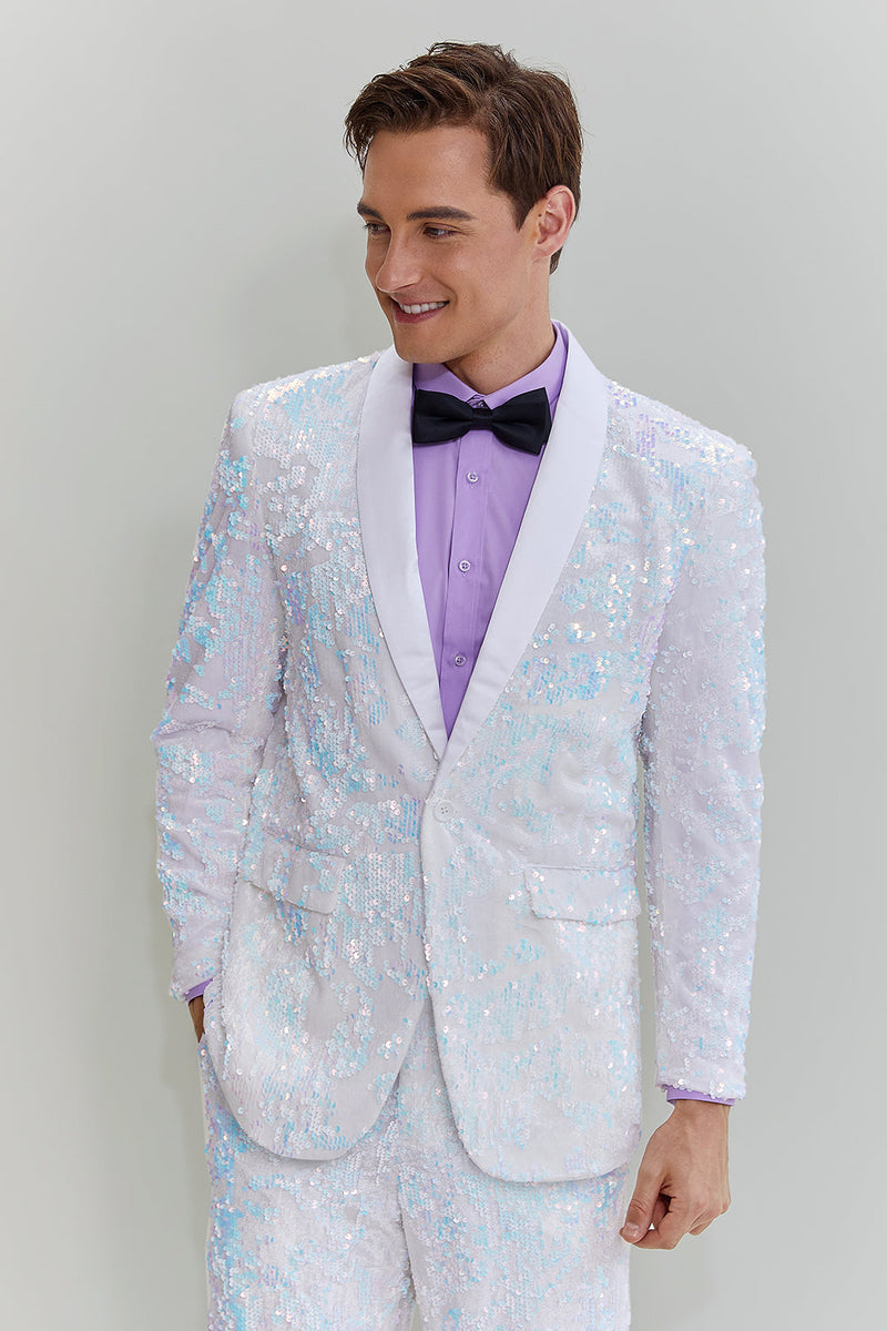 Load image into Gallery viewer, Men&#39;s Slim Fit 2 Piece Suit One Button Notched Lapel Tuxedo