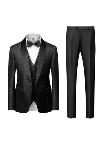 Black Men's 2-Piece Suits Shawl Lapel