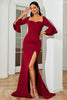 Load image into Gallery viewer, Mermaid Sweetheart Satin Burgundy Formal Dress with Slit