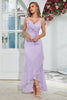 Load image into Gallery viewer, Asymmetrical Spaghetti Straps Lilac Formal Dress