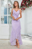 Load image into Gallery viewer, Asymmetrical Spaghetti Straps Lilac Formal Dress