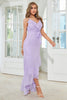 Load image into Gallery viewer, Asymmetrical Spaghetti Straps Lilac Formal Dress