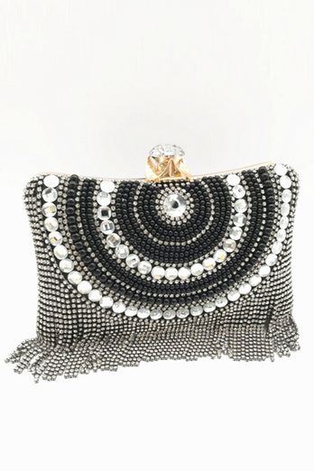 Golden Beaded Pearls Party Clutch