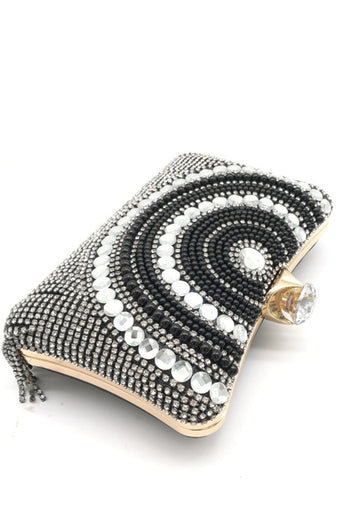 Golden Beaded Pearls Party Clutch