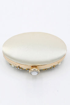 Champagne Beaded Pearls Party Clutch