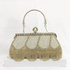 Load image into Gallery viewer, Black Beaded Fringes Party Handbag