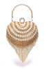 Load image into Gallery viewer, Champagne Beaded Pearls Party Clutch