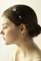 Load image into Gallery viewer, Large Pearl Fish Silk Thread Bridal Headband Earrings