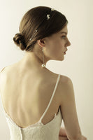 Load image into Gallery viewer, Large Pearl Fish Silk Thread Bridal Headband Earrings