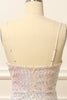 Load image into Gallery viewer, White Sequins Ruched Long Prom Dress with Slit