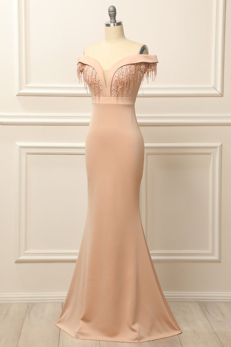 Load image into Gallery viewer, Mermaid Blush Prom Formal Dress with Appliques