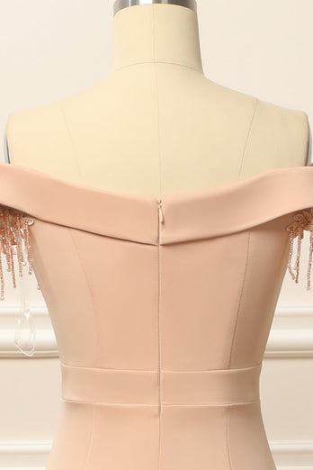 Mermaid Blush Prom Formal Dress with Appliques