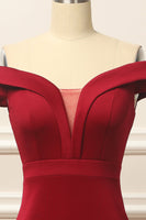 Load image into Gallery viewer, Simple Mermaid Burgundy Long Prom Dress