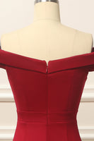 Load image into Gallery viewer, Simple Mermaid Burgundy Long Prom Dress