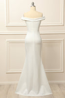 Load image into Gallery viewer, Mermaid Off the Shoulder White Wedding Dress