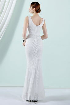 White Mermaid Prom Dress