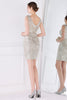 Load image into Gallery viewer, Apricot Sequins Cocktail Dress with Fringes