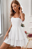 Load image into Gallery viewer, Spaghetti Straps Sleeveless White Graduation Dress