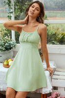 Load image into Gallery viewer, Open Back Spaghetti Straps White Graduation Dress