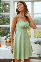 Load image into Gallery viewer, Open Back Spaghetti Straps White Graduation Dress