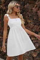 Load image into Gallery viewer, Spaghetti Straps A Line Mini White Graduation Dress