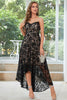 Load image into Gallery viewer, Black High-low Sleeveless Lace Dress