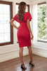 Load image into Gallery viewer, Black Bodycon Cocktail Dress with Belt