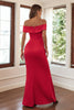 Load image into Gallery viewer, Off The Shoulder Red Sheath Long Formal Dress