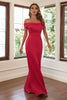 Load image into Gallery viewer, Off The Shoulder Red Sheath Long Formal Dress