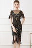 Load image into Gallery viewer, Black Sequins Bodycon Sparkly Party Dress with Fringes