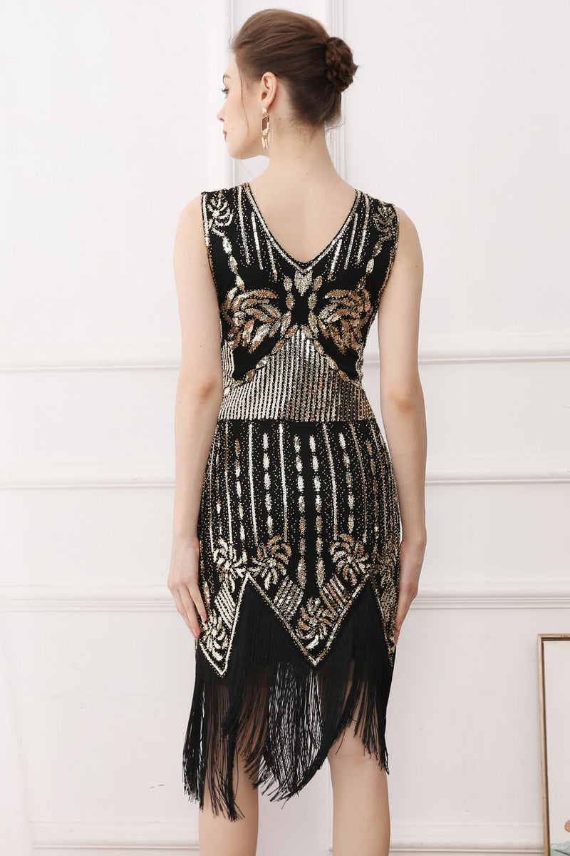 Load image into Gallery viewer, Fringes Glitter Sequins Party Dress with Sleeveless