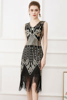 Load image into Gallery viewer, Fringes Glitter Sequins Party Dress with Sleeveless