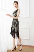 Load image into Gallery viewer, Fringes Glitter Sequins Party Dress with Sleeveless