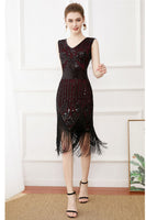Load image into Gallery viewer, Fringes Glitter Sequins Party Dress with Sleeveless