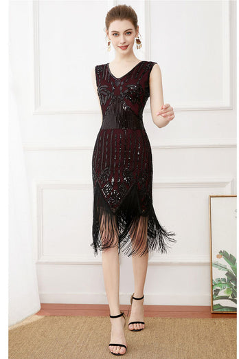 Fringes Glitter Sequins Party Dress with Sleeveless