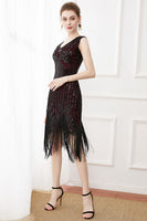 Load image into Gallery viewer, Fringes Glitter Sequins Party Dress with Sleeveless