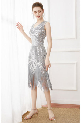 Fringes Glitter Sequins Party Dress with Sleeveless