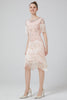 Load image into Gallery viewer, Blush Sequins Sparkly Party Dress with Fringes