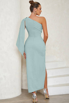 Blue One Shoulder Bodycon Long Formal Dress