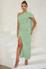 Load image into Gallery viewer, Blue One Shoulder Bodycon Long Formal Dress