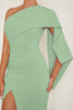 Load image into Gallery viewer, Blue One Shoulder Bodycon Long Formal Dress