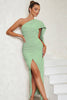 Load image into Gallery viewer, Blue One Shoulder Bodycon Long Formal Dress