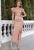 Load image into Gallery viewer, Blush Square Neck Cap Sleeves Bodycon Long Party Dress