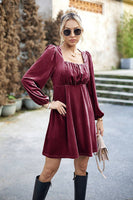 Load image into Gallery viewer, Black Velvet A line Holiday Party Dress with Pleated