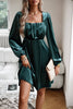 Load image into Gallery viewer, Black Velvet A line Holiday Party Dress with Pleated