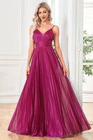 Load image into Gallery viewer, Glitter A-Line Dark Blue Prom Dress